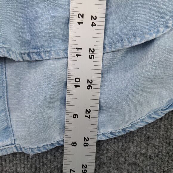 Cloth & Stone Denim Button Up Vest Womens Small Sleeveless Blue High Low Hem - Picture 12 of 12